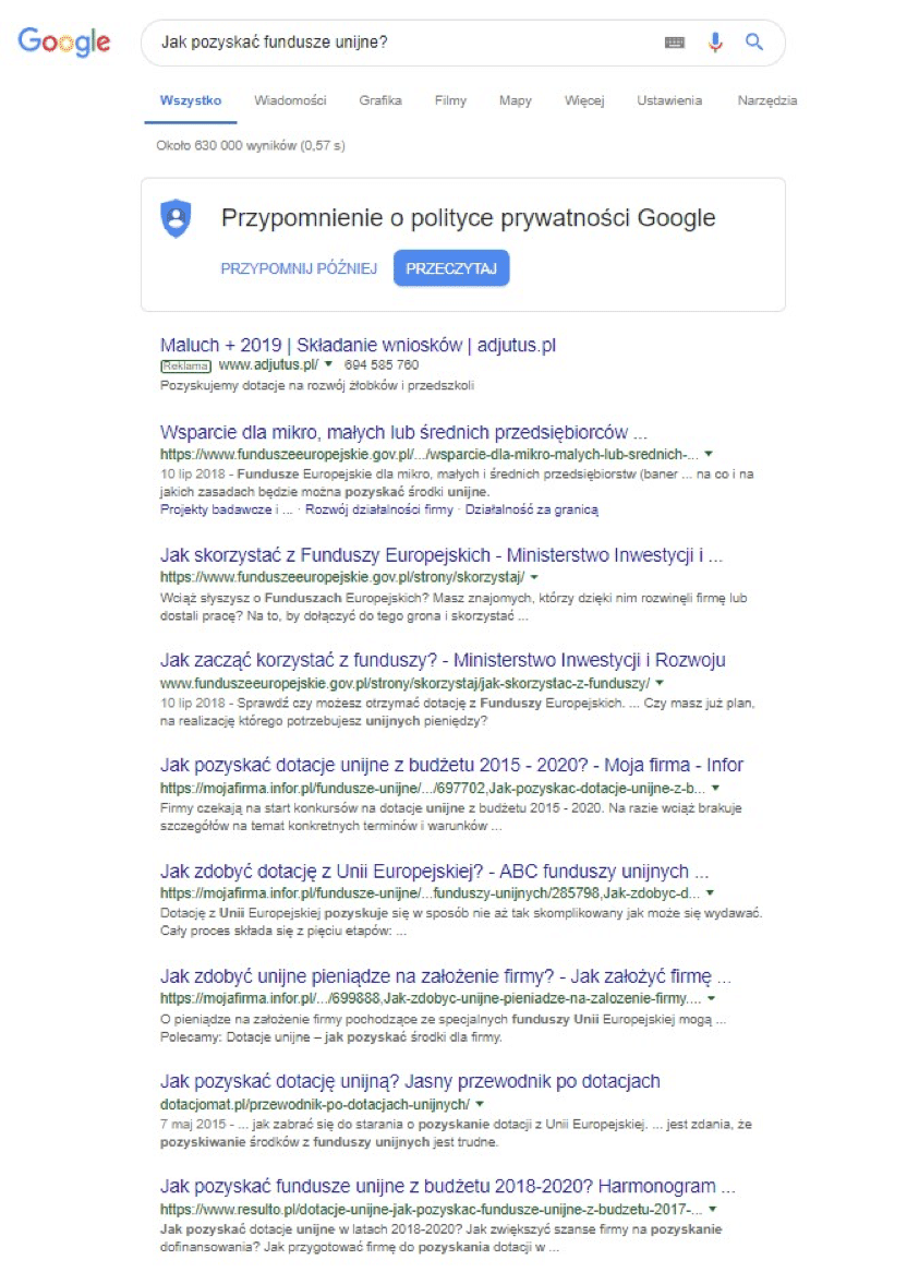 aktualizacja treści, wyszukiwanie google