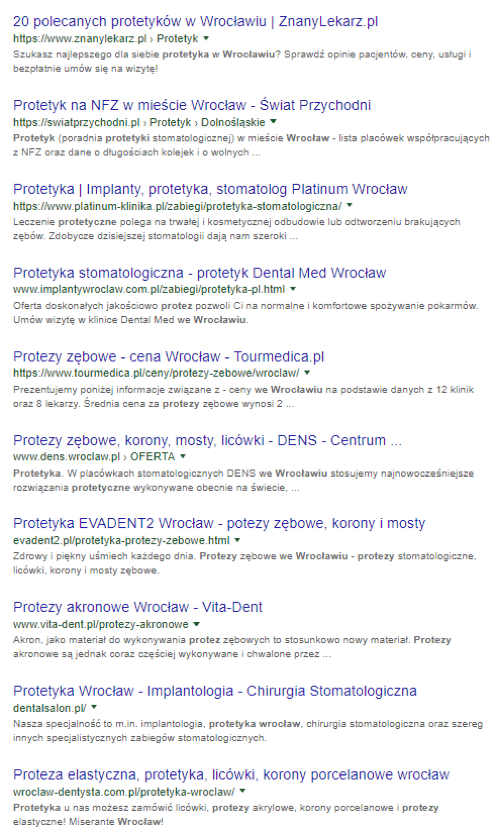 aktualizacja treści, google