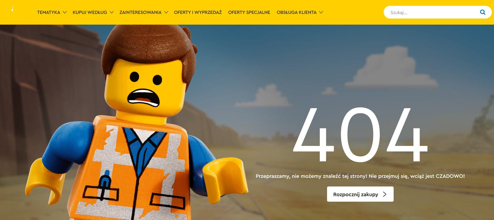 Lego też ma swoją stronę 404.