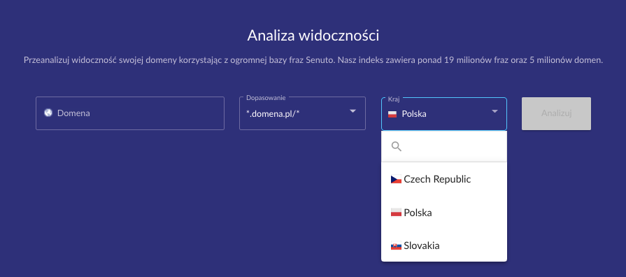 Senuto - wybór domen czeskich i słowackich