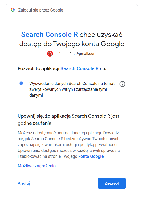 Konzola vyhledávání Google