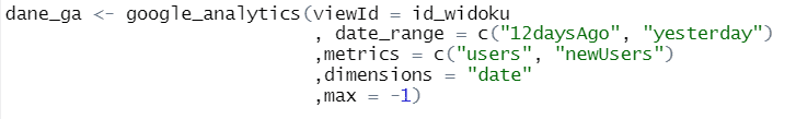 number of results in Google Analytics API