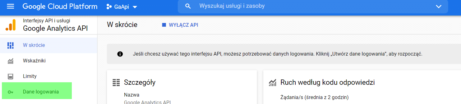 Google analytics API