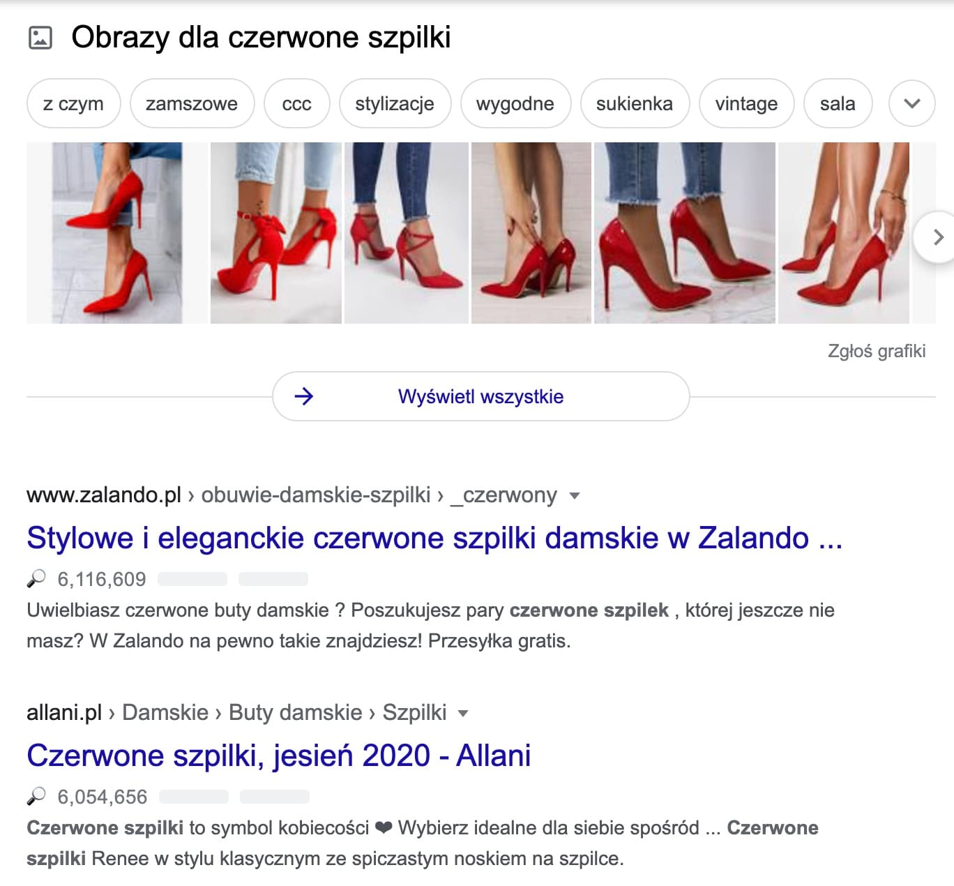 Wyniki graficzne w Google