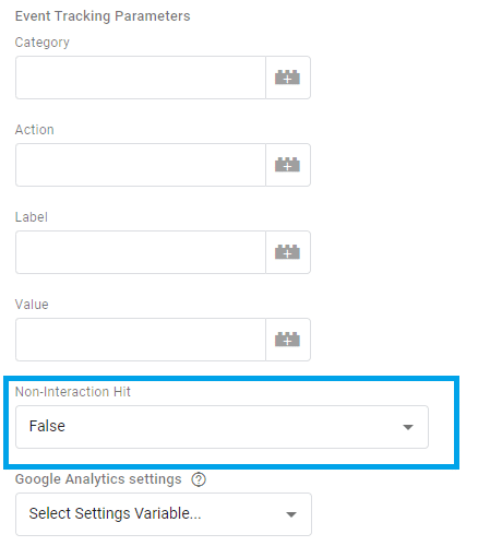 non interaction event gtm