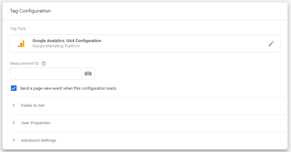 google anatlytics tag configuration