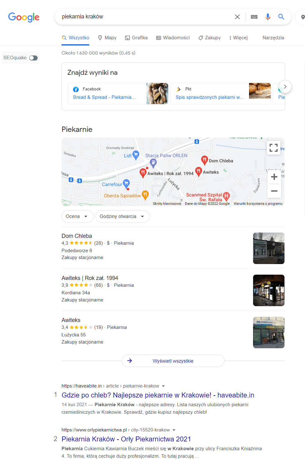 local seo in search results