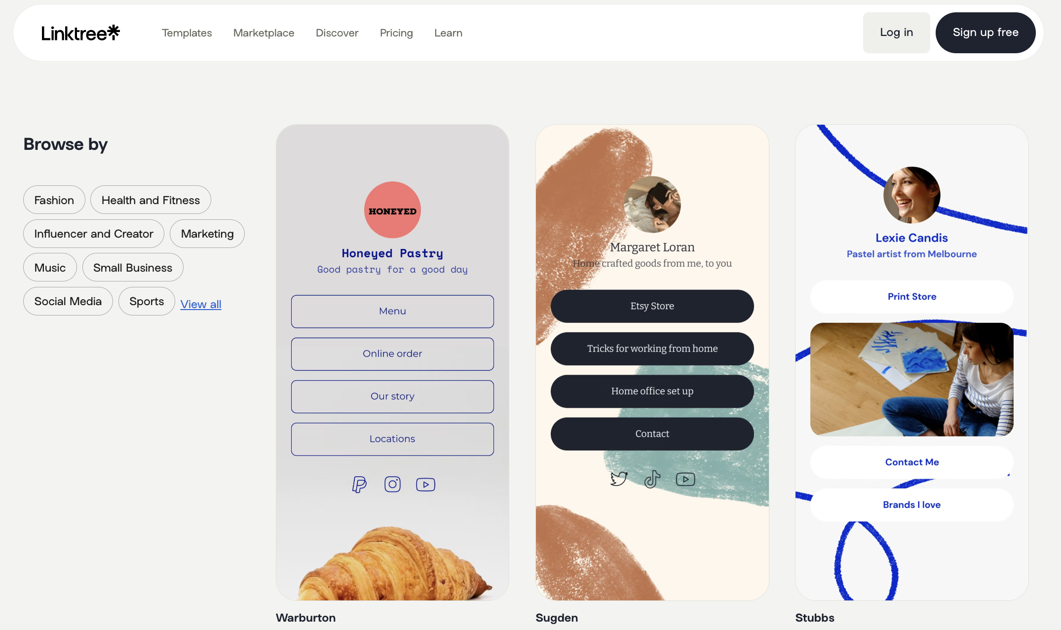 online store promotion | linktree | screen | Senuto
