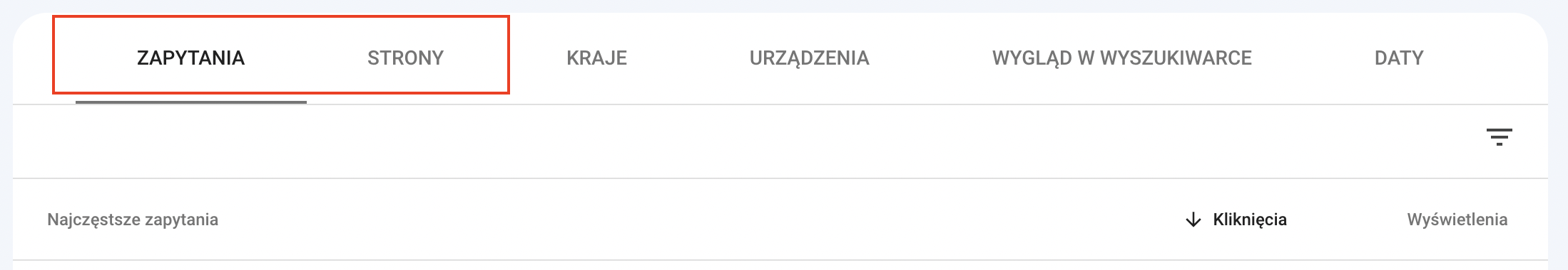 áruház SEO-elemzése: képernyő gsc-query-pages