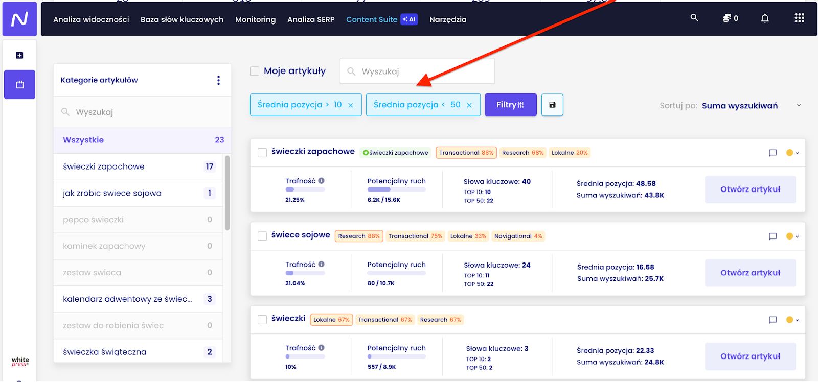 content planner senuto_screen