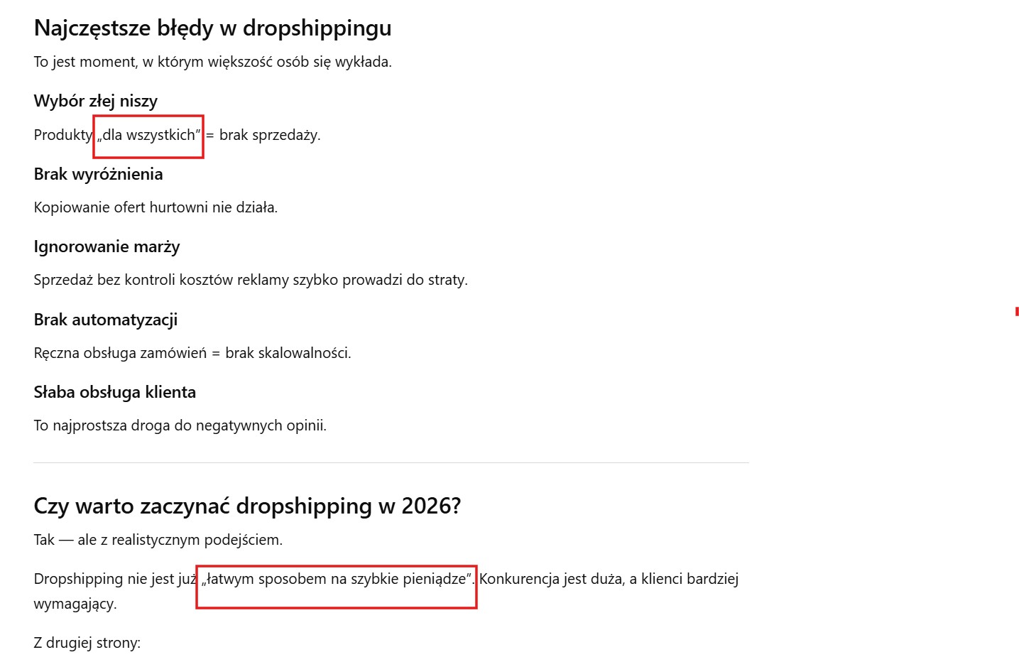 używanie cytatów przez AI