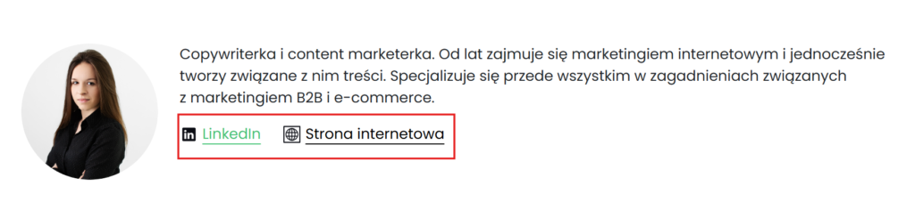 odnośniki do mediów społecznościowych i stron www