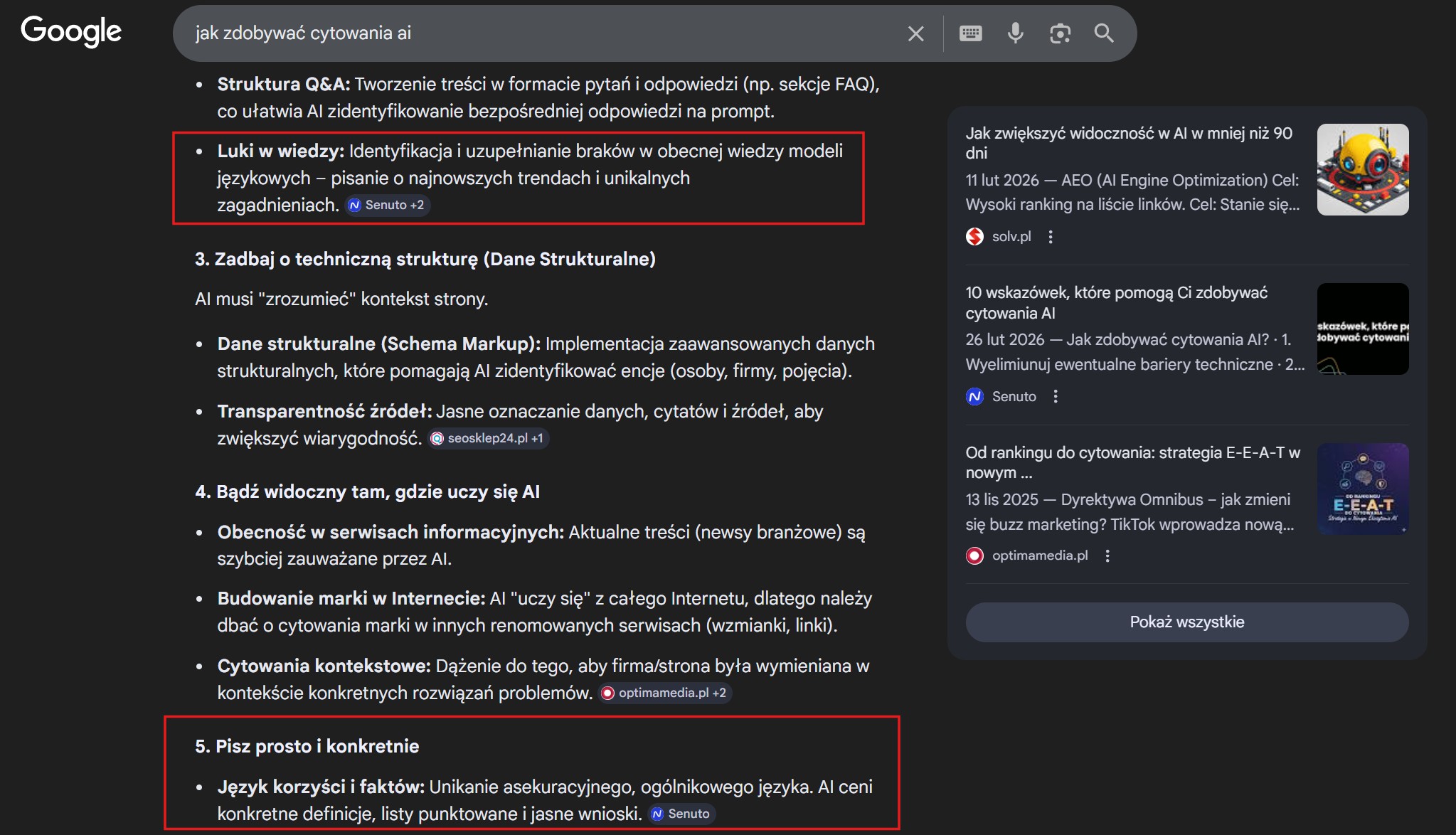 cytowanie w AI Overviews